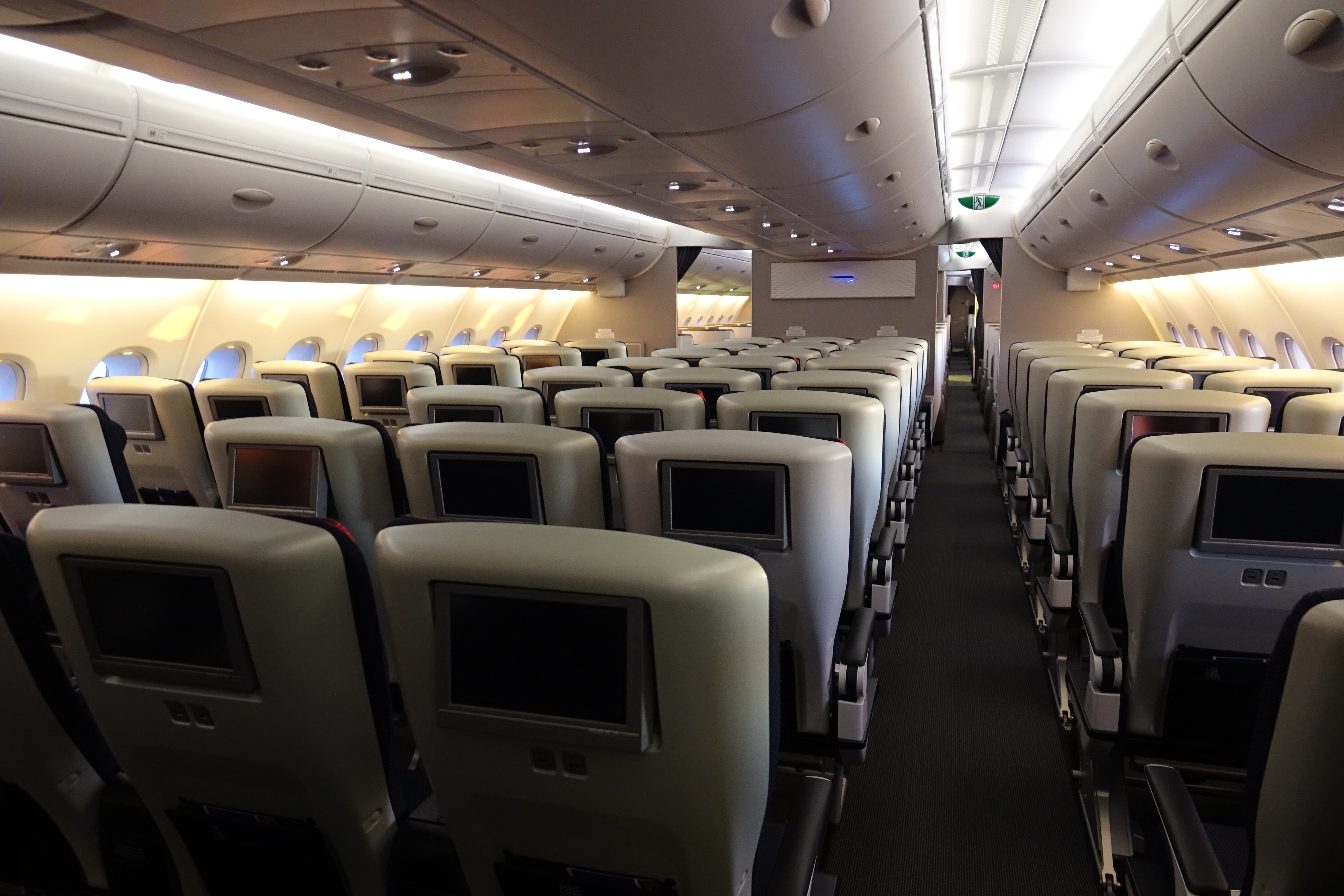 an airplane with rows of seats