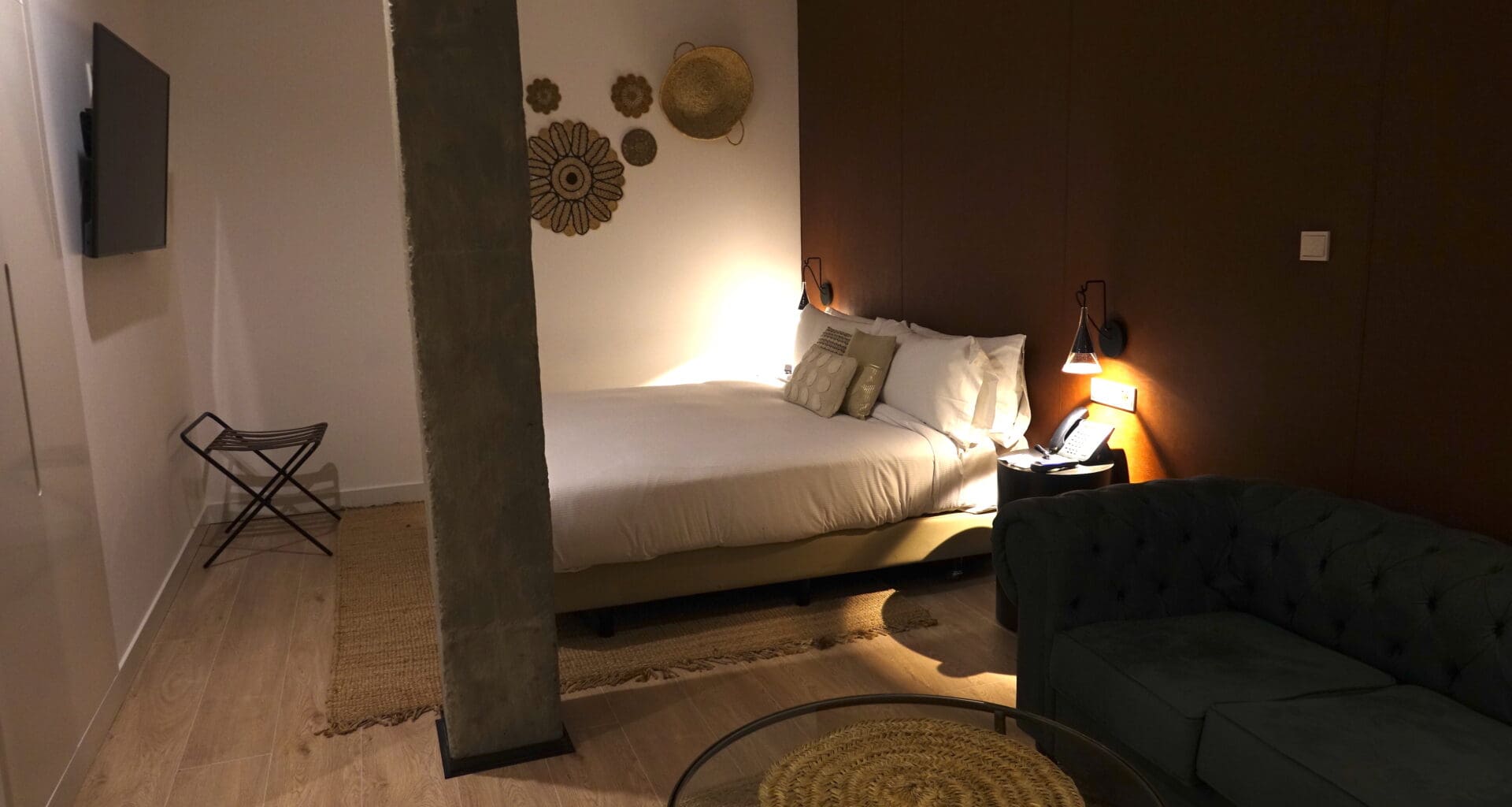 a room with a bed and a couch