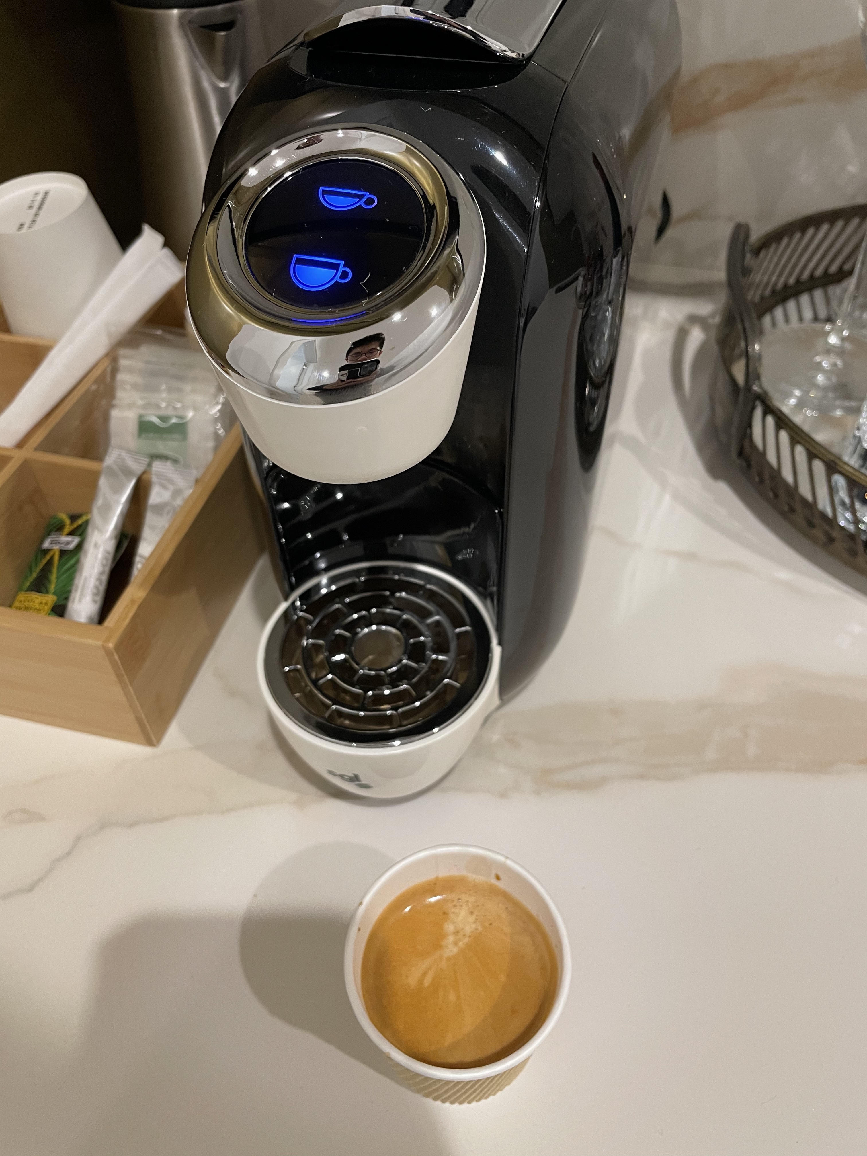 a coffee machine on a counter