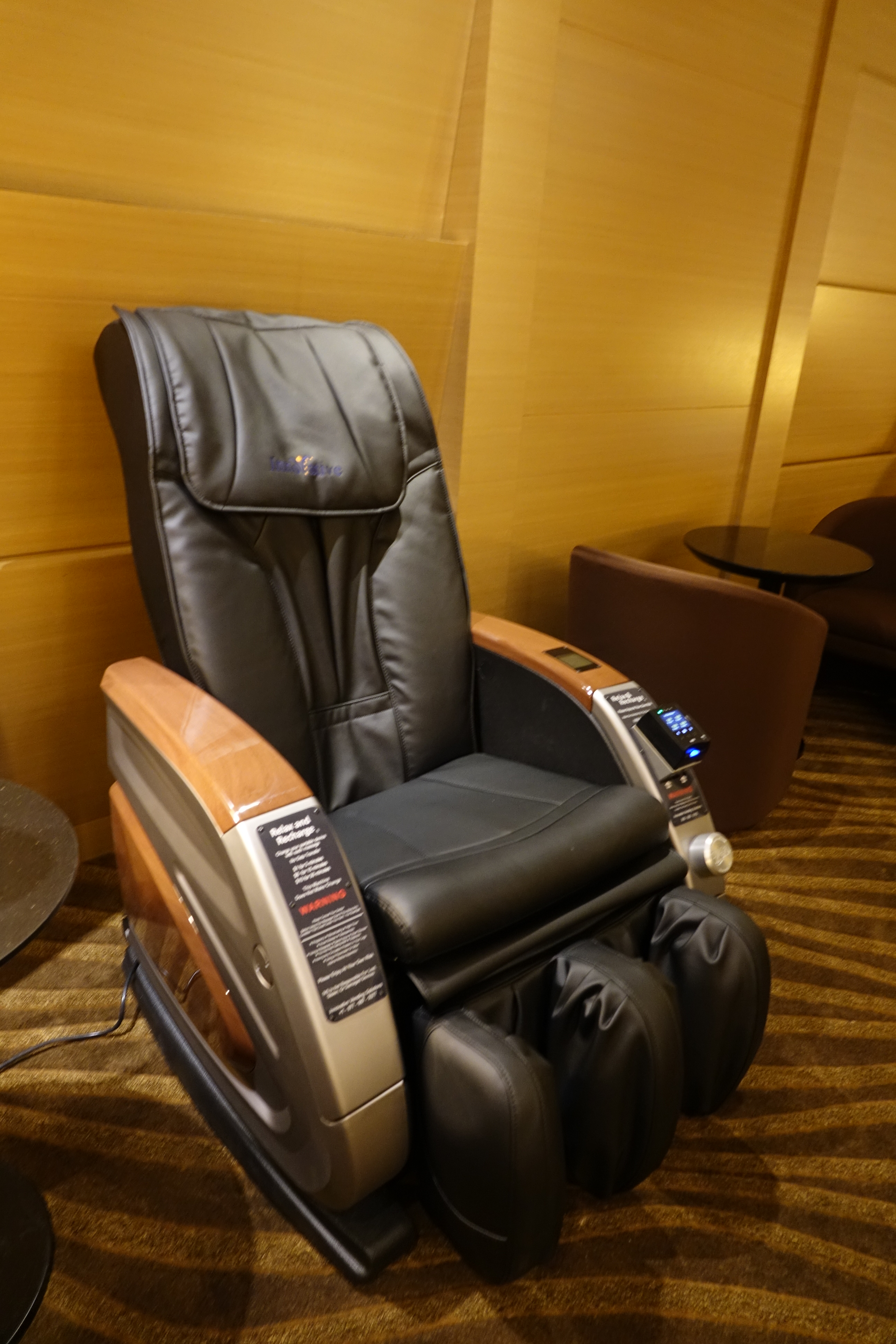 a massage chair in a room