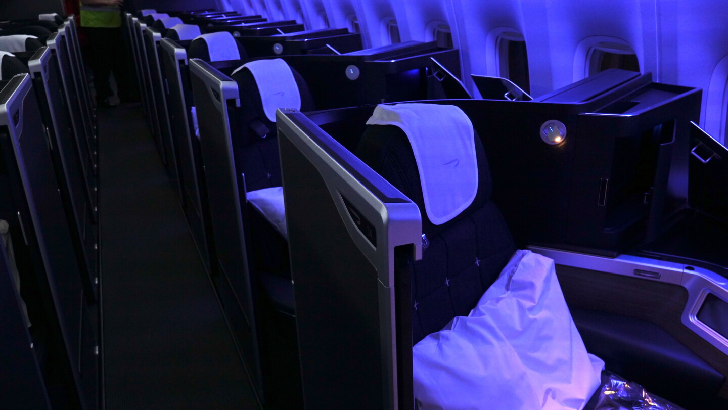 a row of seats in a plane