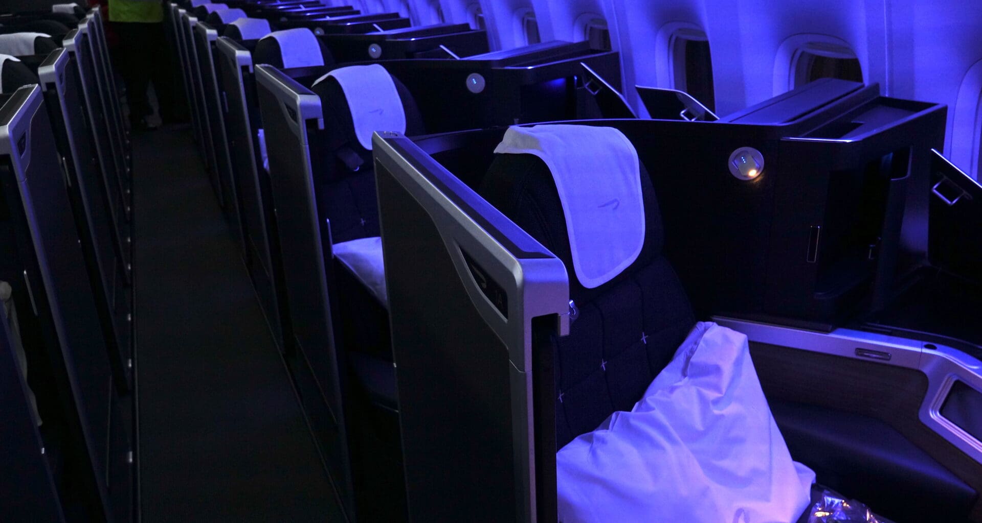 a row of seats in a plane