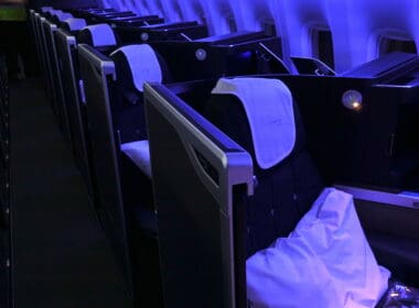 a row of seats in a plane
