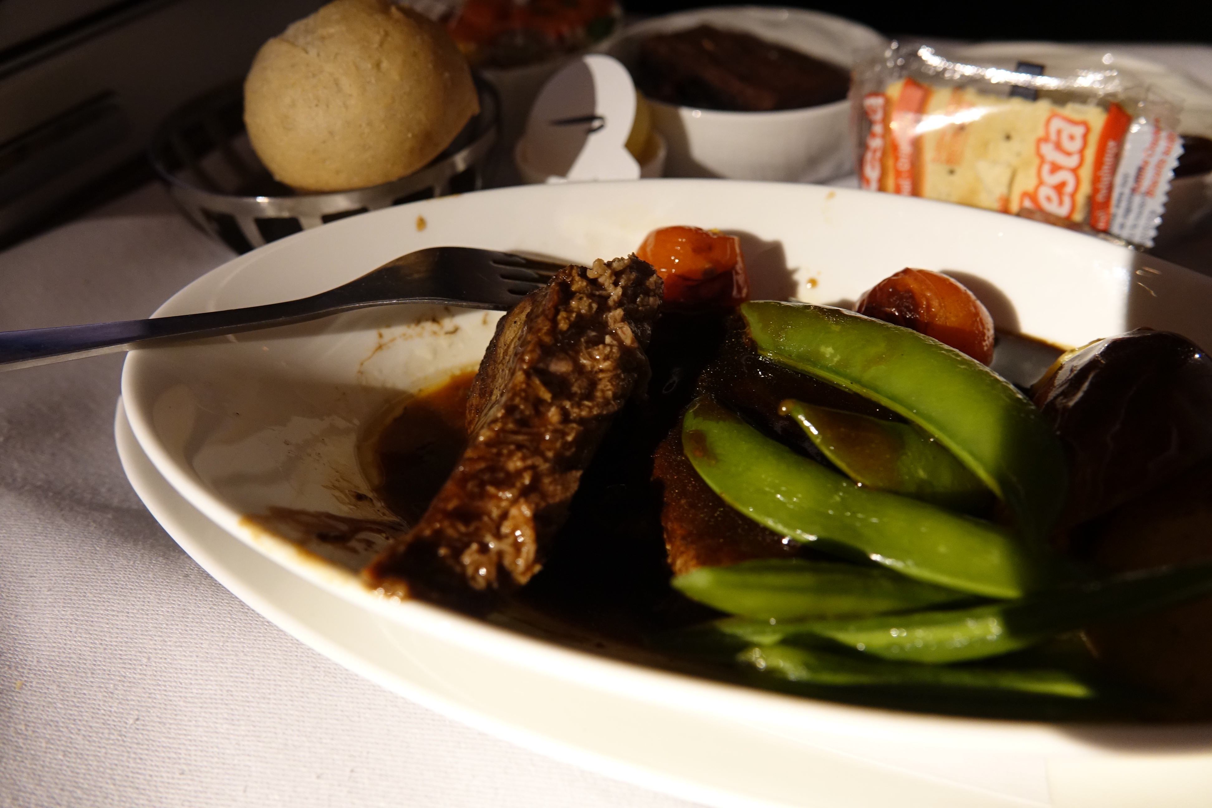 a plate of food with a fork