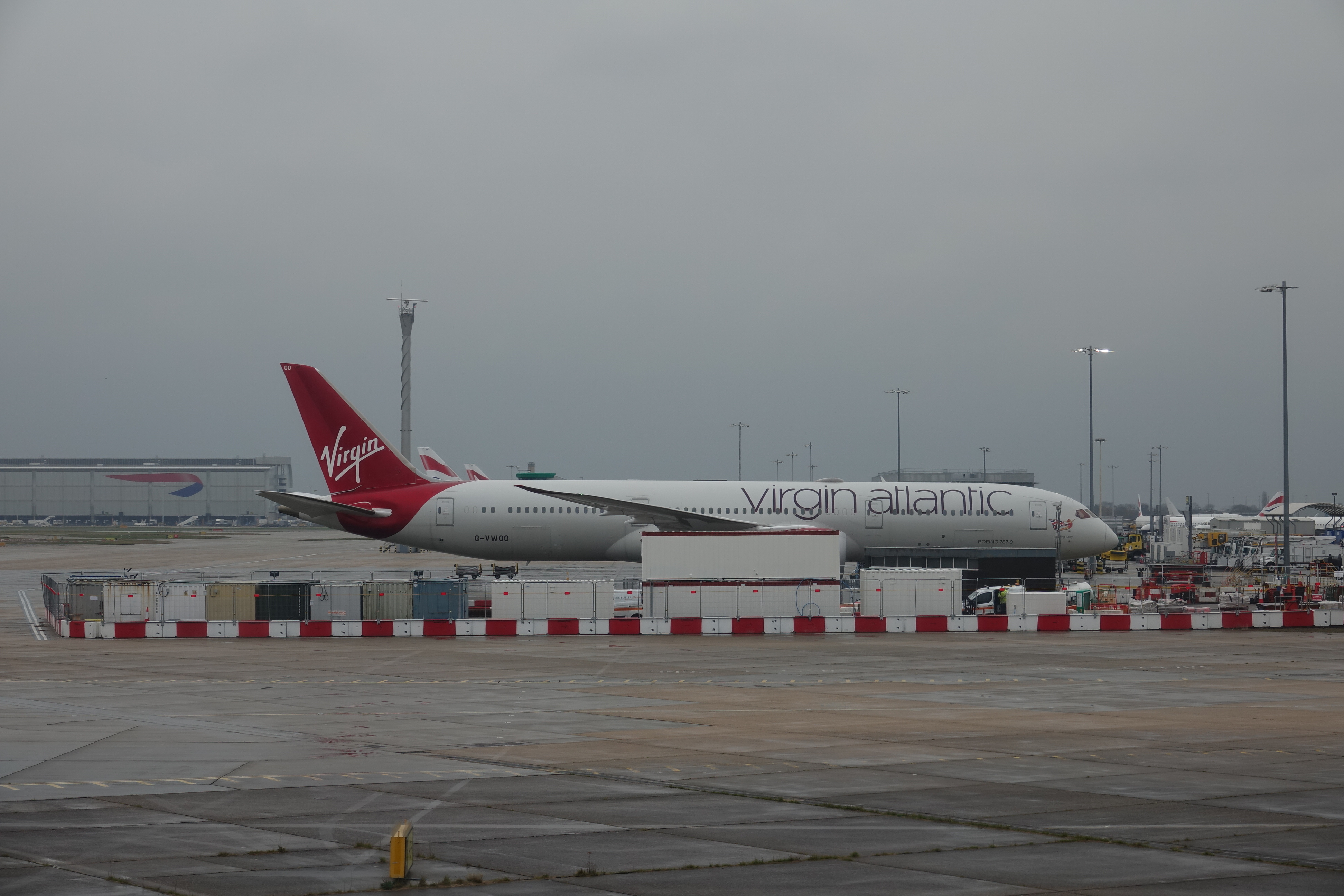 a plane on the runway