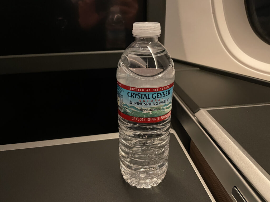 a bottle of water on a table