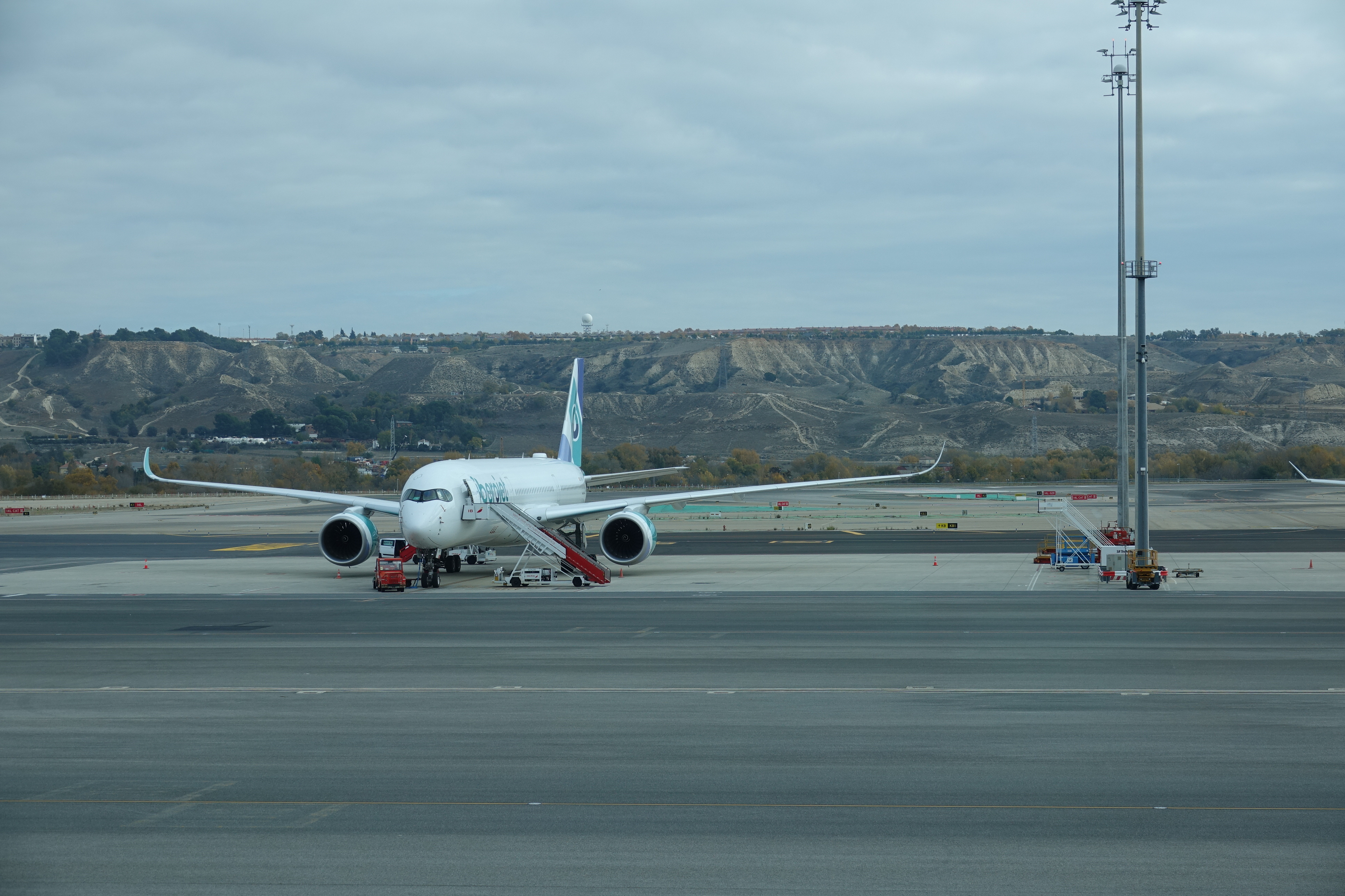 an airplane on the runway