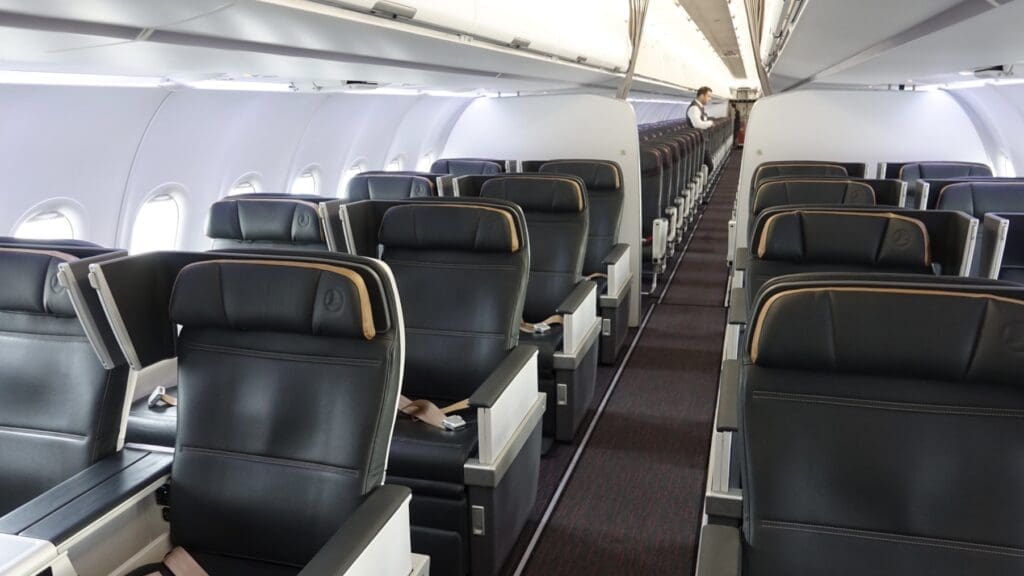 a row of seats on an airplane