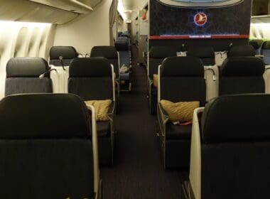 the inside of an airplane