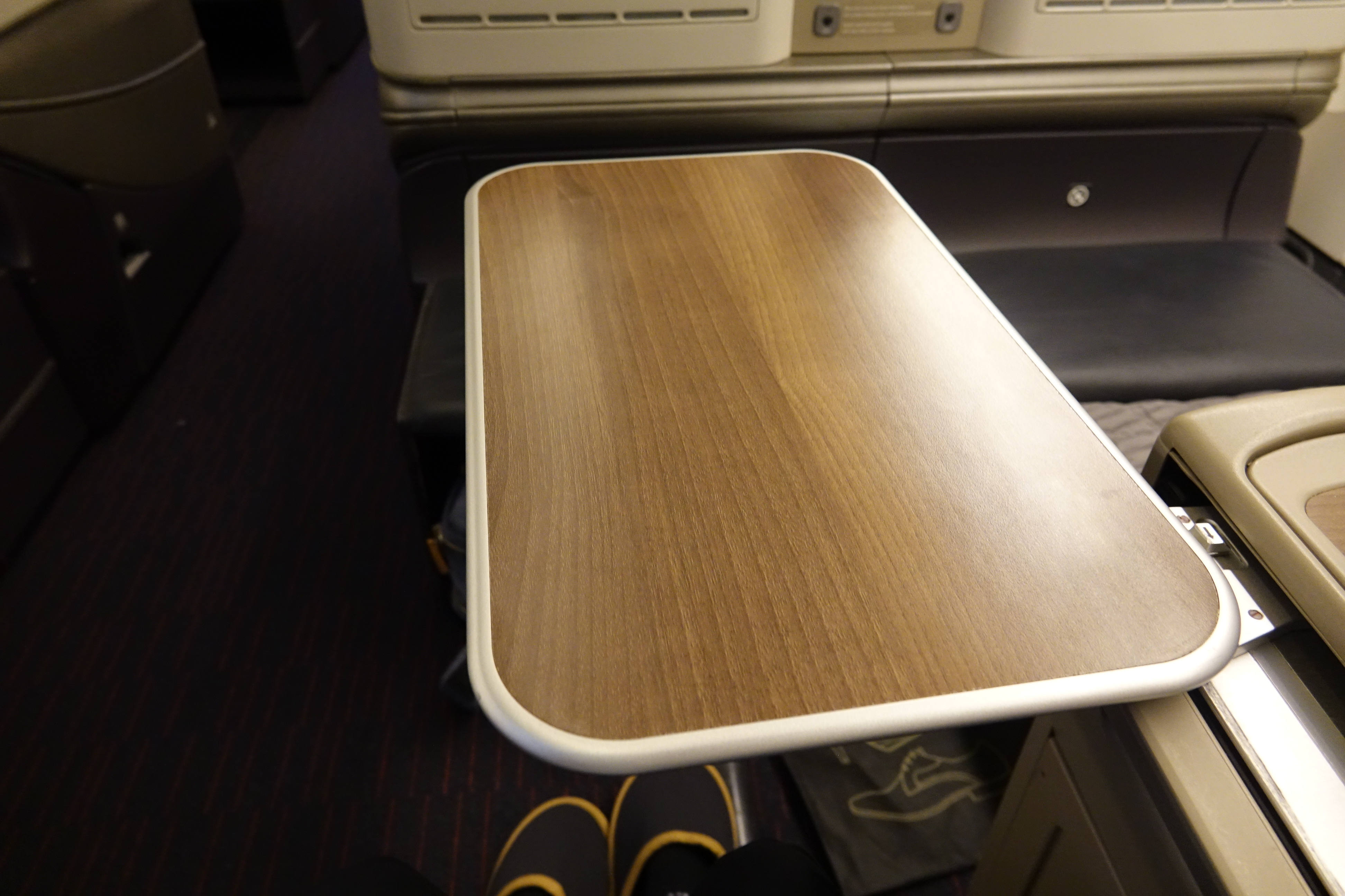 a table on a plane