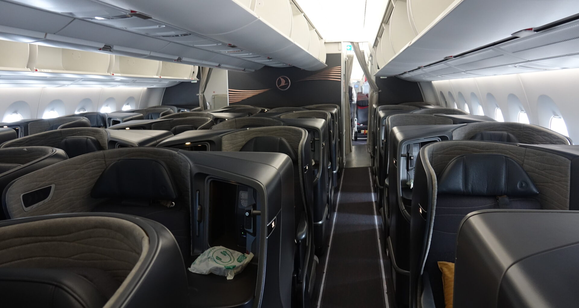 the inside of an airplane