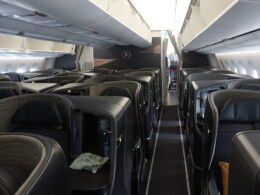 the inside of an airplane