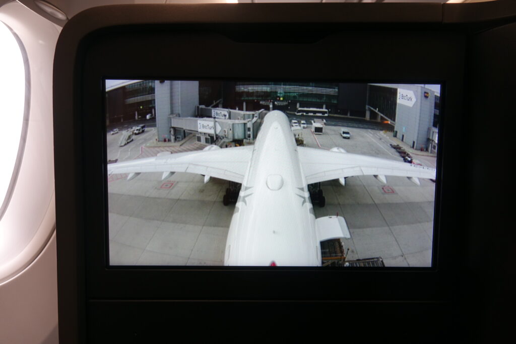 a screen with a plane on it