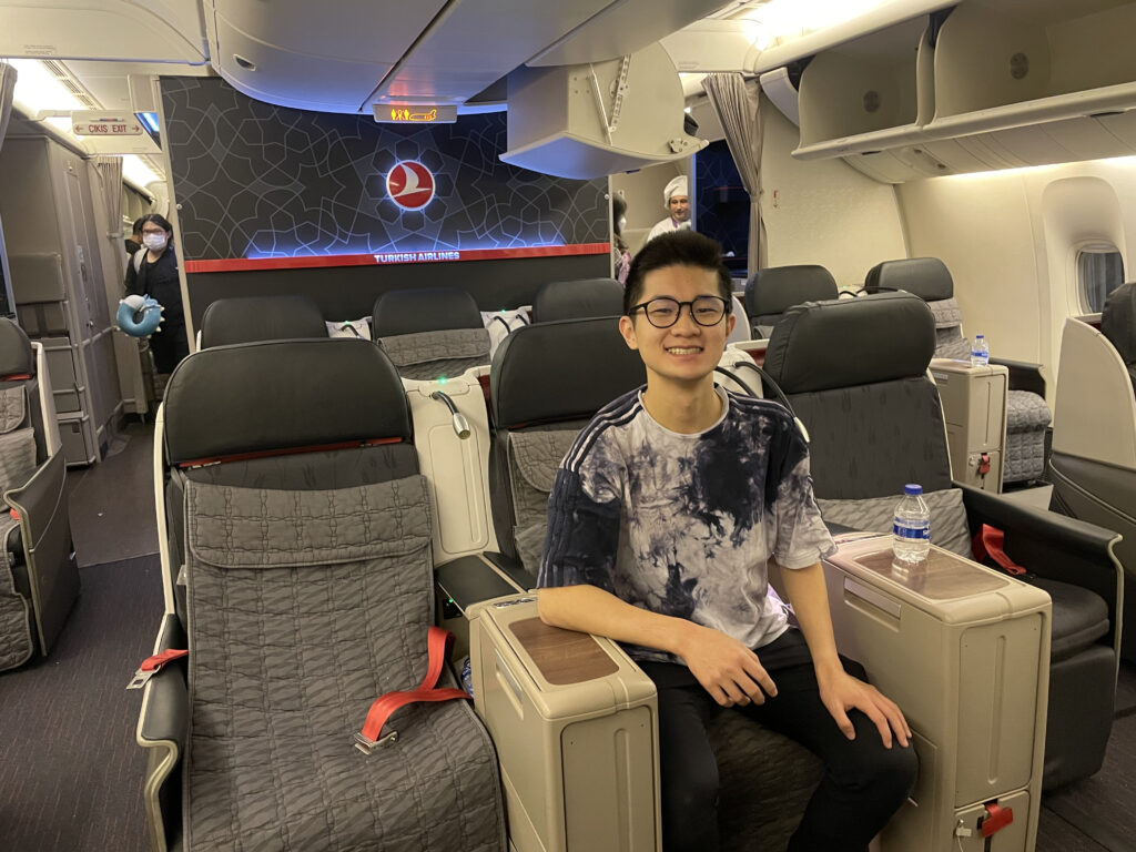 a man sitting in an airplane