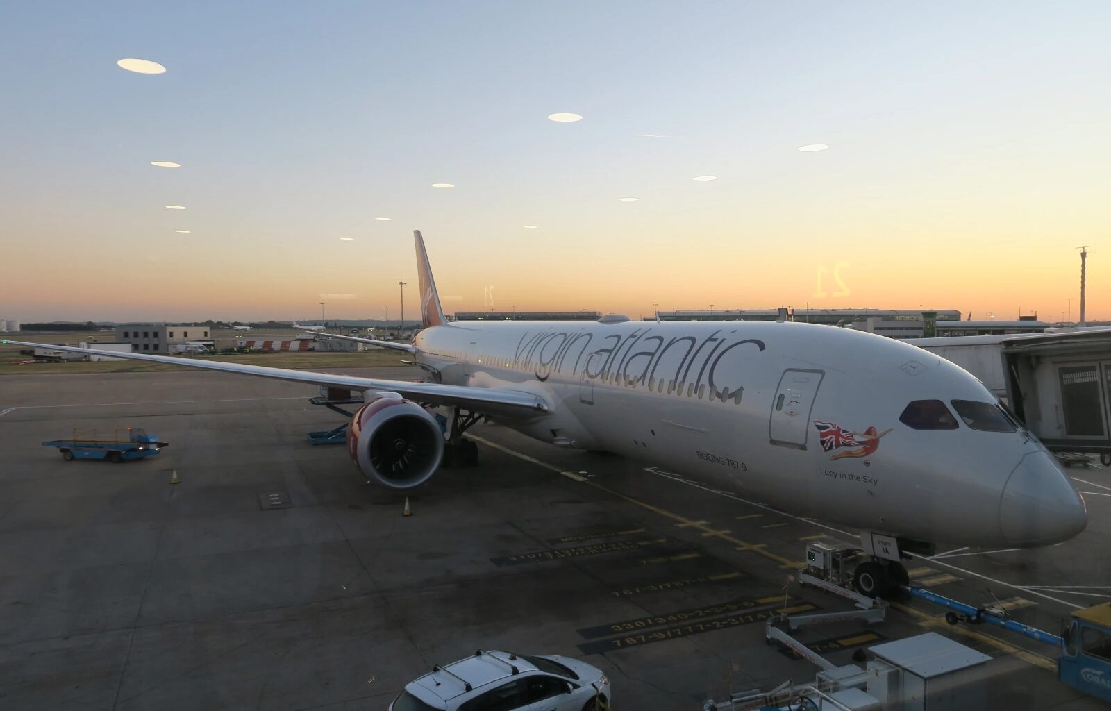 a large airplane parked at an airport