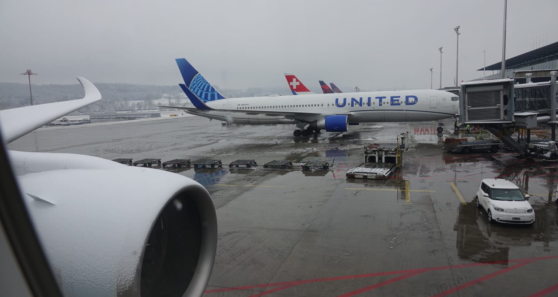 a plane parked at an airport