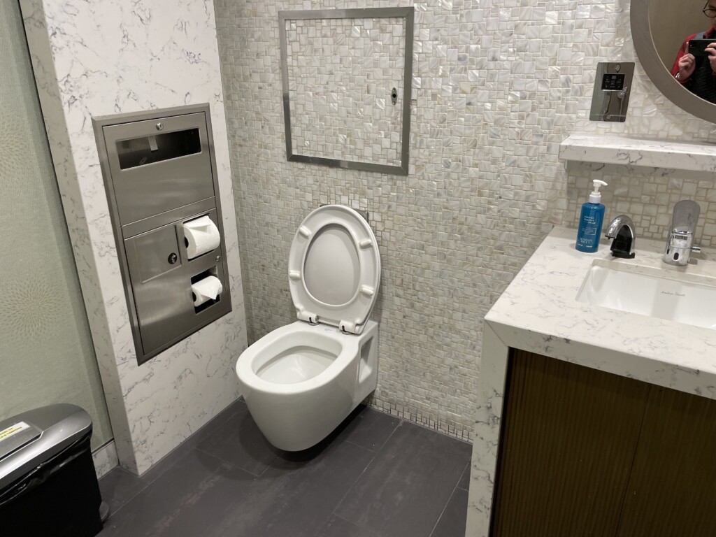 a toilet in a bathroom