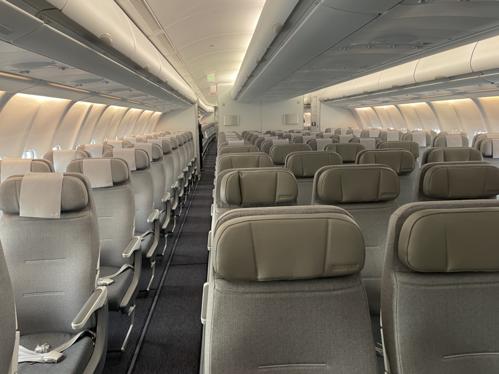 an airplane with many seats