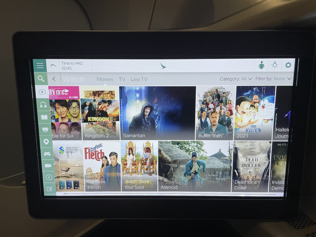 Cathay Pacific A350 Business Class Entertainment System