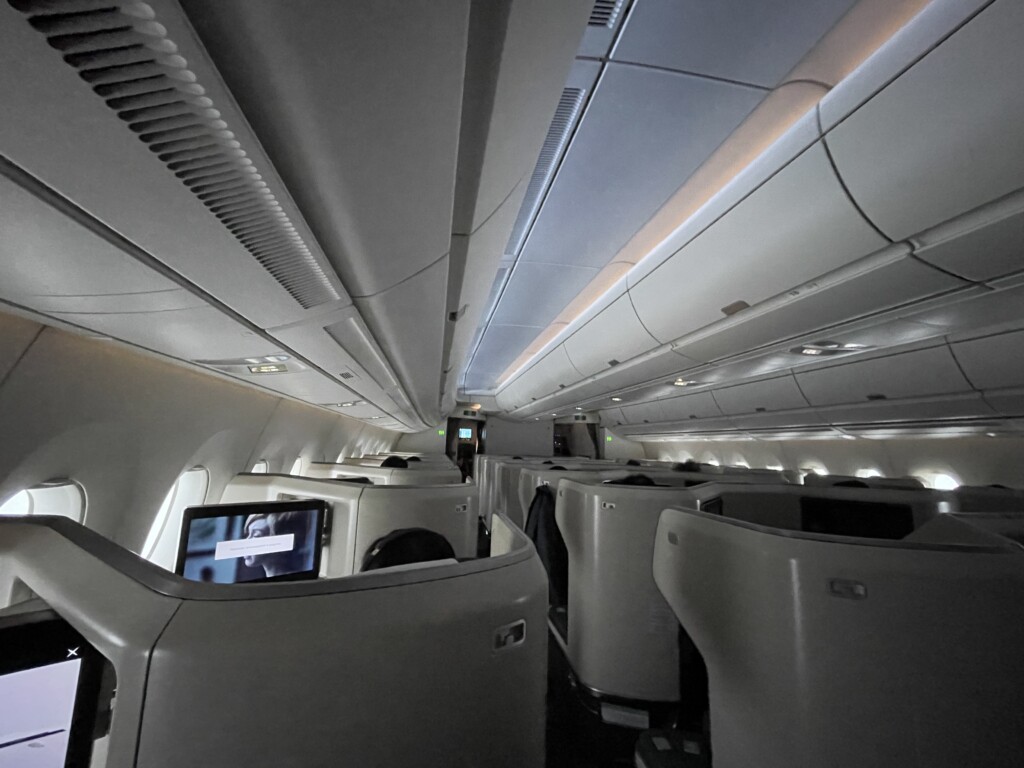 Cathay Pacific A350 Business Class Cabin upon Landing