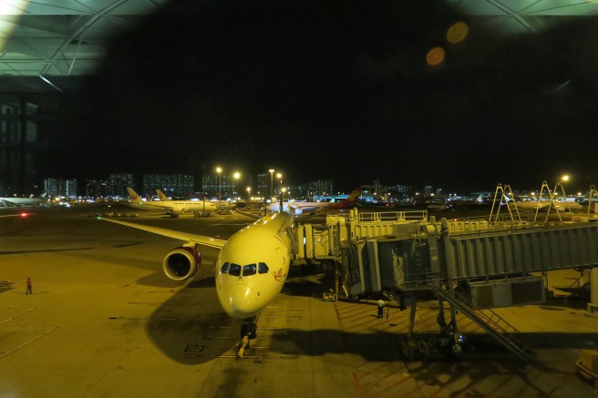 a plane parked at an airport