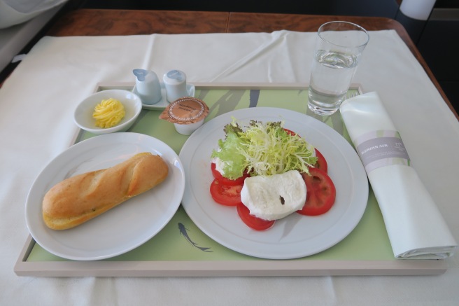 a tray with food on it