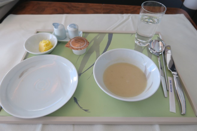 a tray with food on it