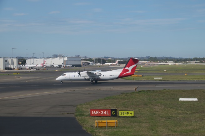 a plane on the runway