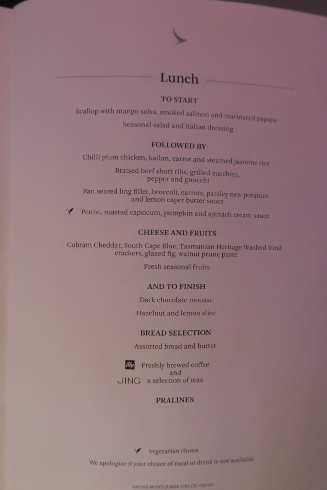 a menu of a restaurant