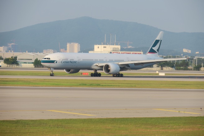 a large airplane on a runway