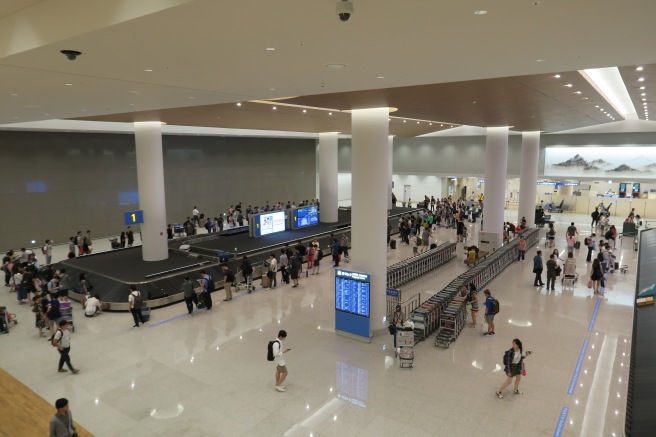 a group of people in a large airport