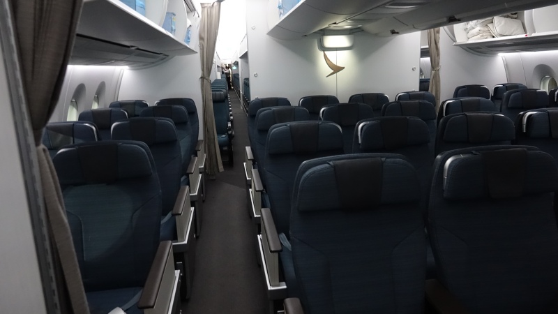 a row of seats in an airplane