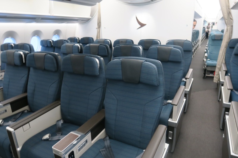 a row of seats in an airplane