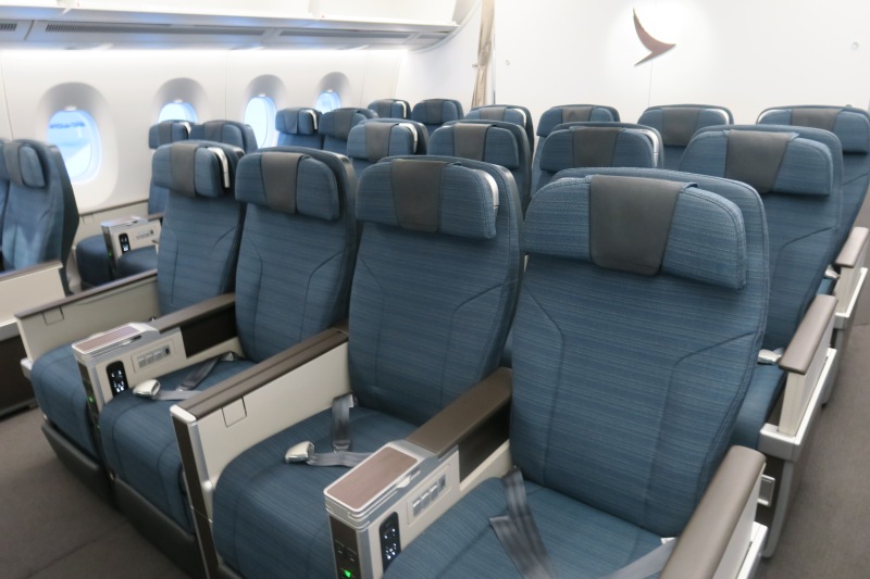 a row of seats in an airplane