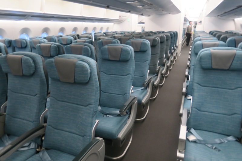 a row of seats in an airplane