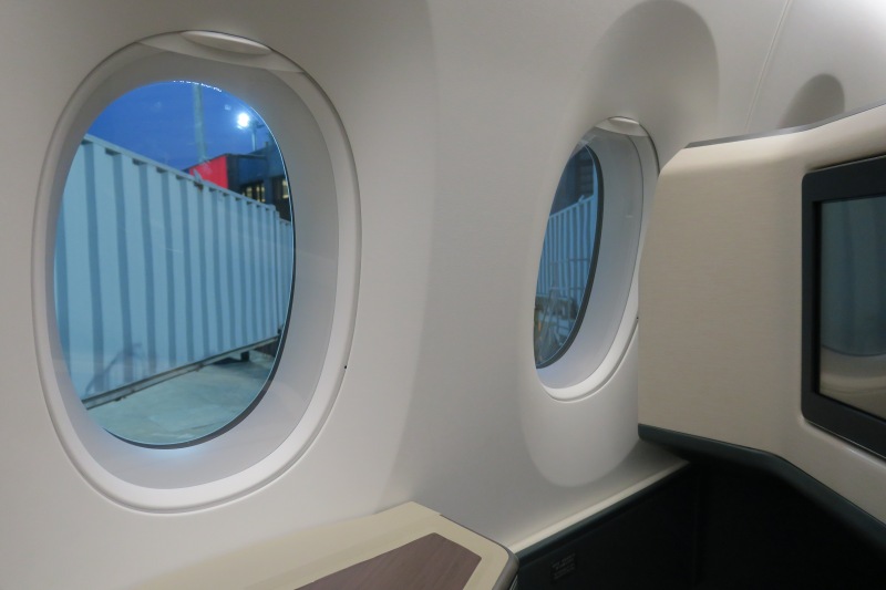 a window on a plane