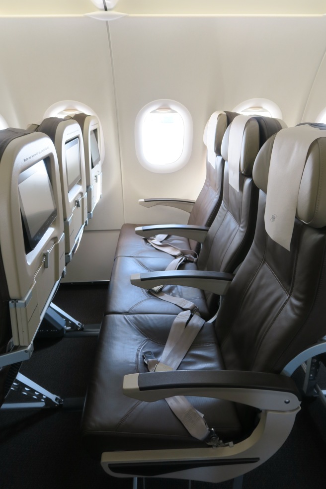 seats in an airplane with windows and seats