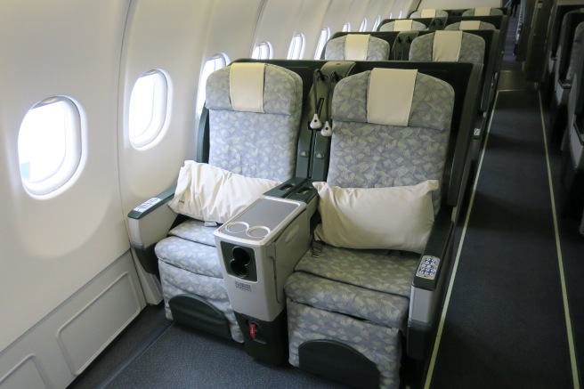 a row of seats in an airplane