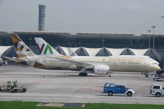 a plane parked on the tarmac