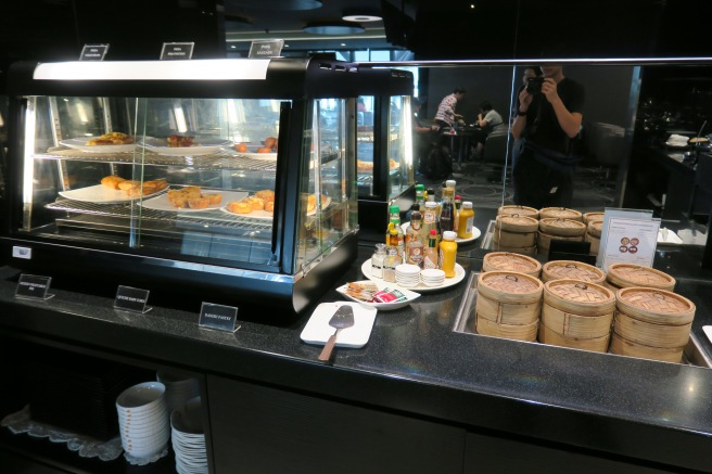 food on the counter in a restaurant