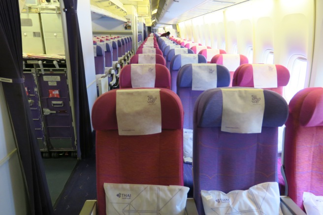 a row of seats on an airplane