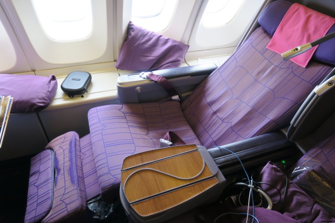 a seat in an airplane