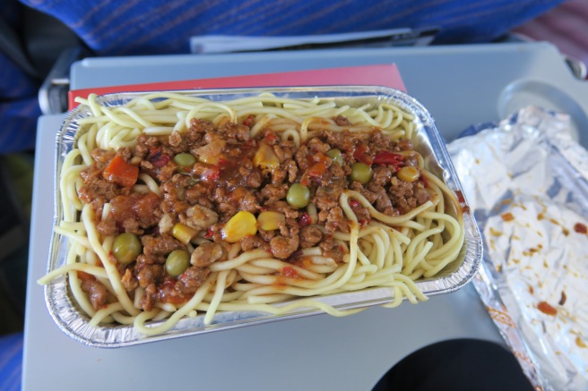 a tray of food on a table