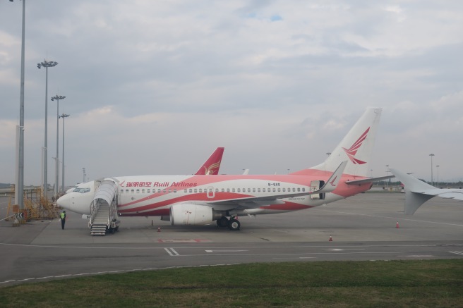 a plane on the runway