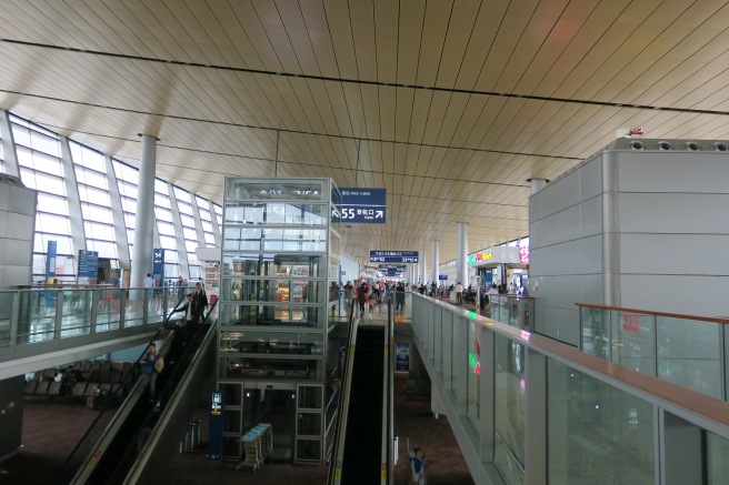 a group of people in an airport