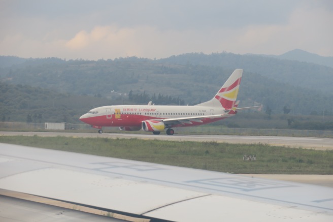 an airplane on the runway