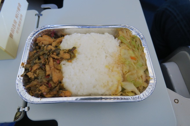 a tray of food on a table