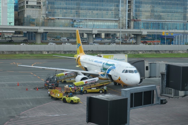 a plane parked on a runway