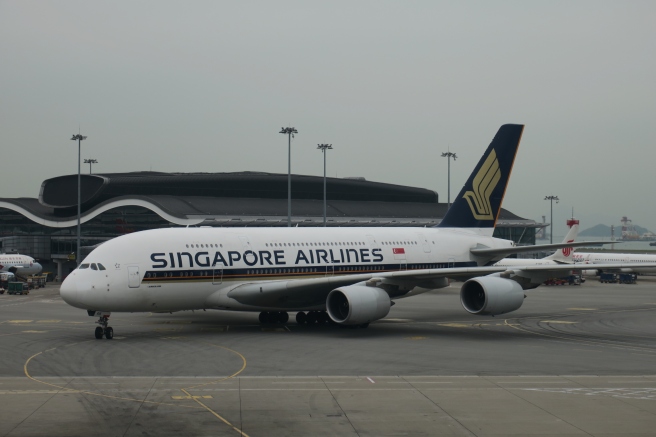 a large airplane on a runway