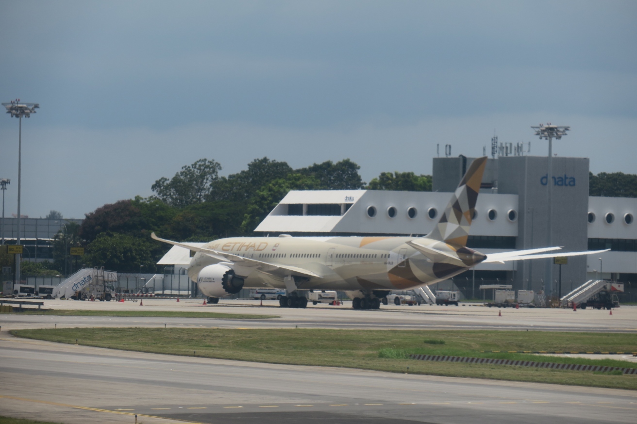 a large airplane on the runway